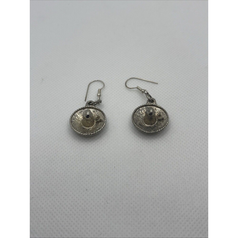 Vintage Mexican Silver Sombrero Dangle Earrings
